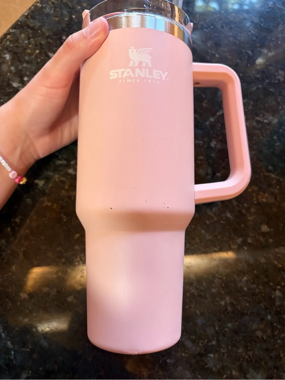 Stanley Pink Insulated Travel Mug with Handle